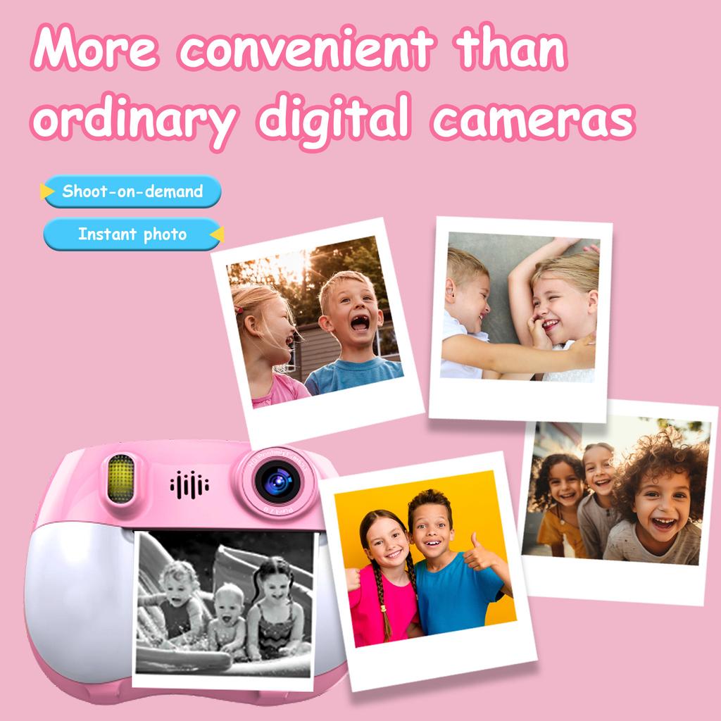 Kids   Print Camera 2 Lens 1080P Digital Video Camera for Kids Age 3+ Yrs Old 2.4 Inch Screen Toddler Travel Camera for Boys Girls with Color Pe