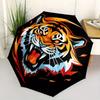 1pc Domineering Tiger Pattern Beautiful Looking Automatic Folding Umbrella, 3 Folding, 8 Iron Frame Design, Durable and Suitable for Travel and D