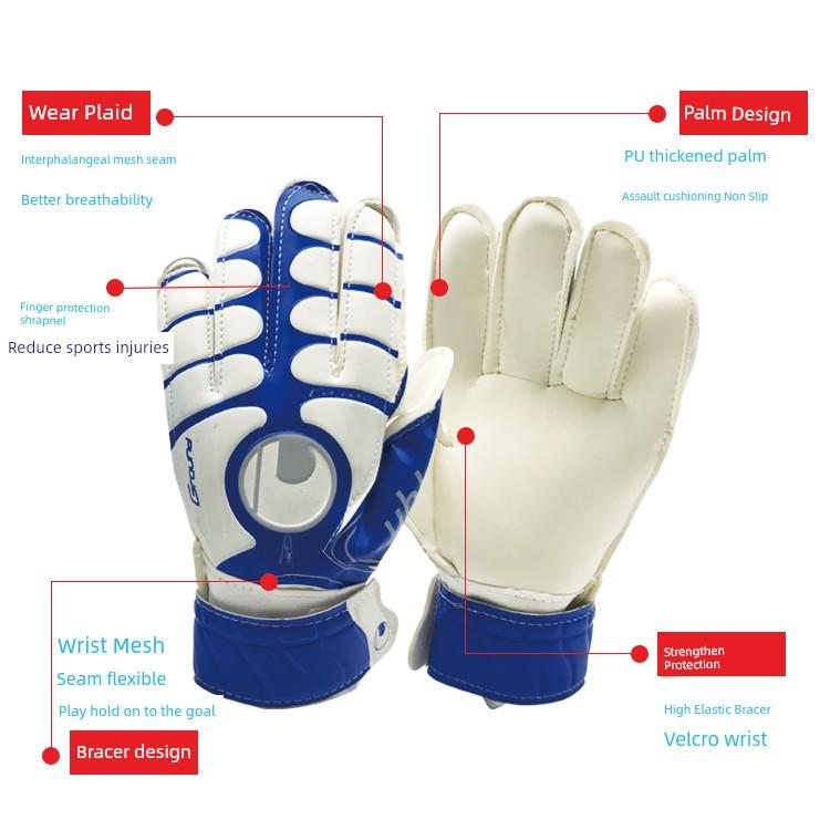 Kids Goalkeeper Gloves Gantry Football Training Goalkeeper Latex Non Slip Breathable Primary School Student Football Goalkeeper Gloves