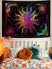 1Pc Colorful Sun Moon Star Pattern Tapestry 1 Pc Background Cloth Decorative Hanging Cloth Wall Cloth Layout Tapestry