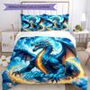 3pcs Custom Name Dragon Bedding Set Duvet Cover Closure Includes 1 Duvet Cover & 2 Pillowcases, Soft and Comfortable for All Seasons.