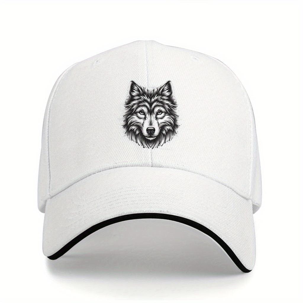 Bold Design Adjustable Retro Wolf Head Baseball Cap  Light and Breathable Polyester Fiber Suitable for Outdoor Sports and