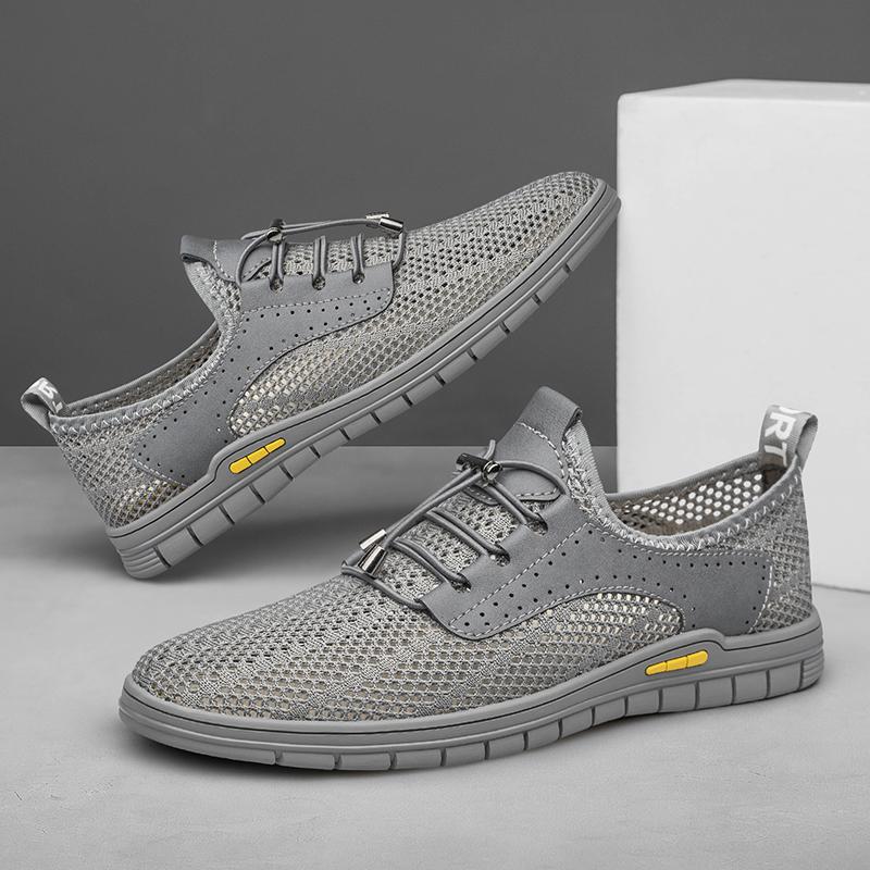 Breathable Casual Mens Summer Shoes Business Mesh Dress Shoes Hollow Out Men Sneakers Soft Hot Sale Cool Casual Flats Moccasins