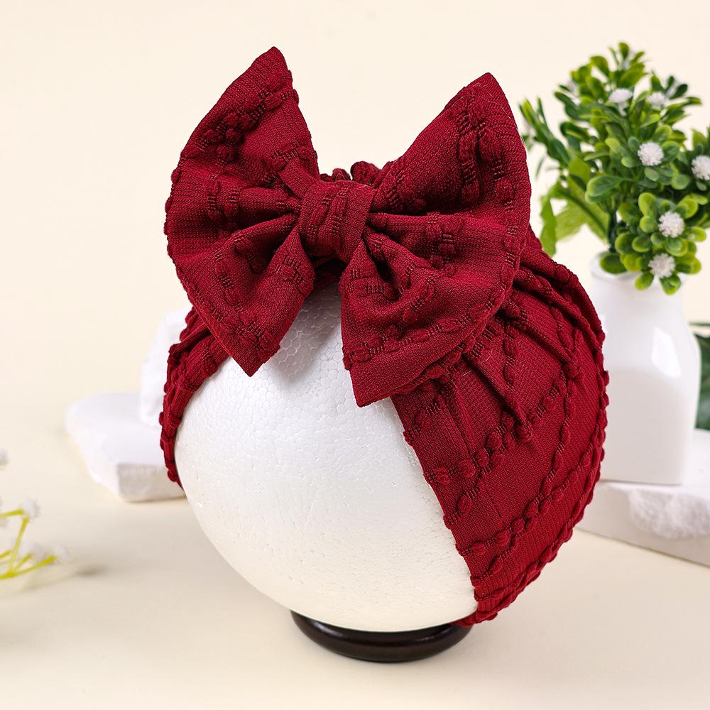 Chapeau Bébé Traversant Noeud - Mignon Chapeau Fleur Bébé avec Design Couleur Unie