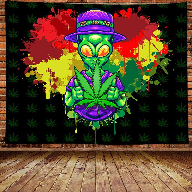 Psychedelic Alien Asaba Aesthetic Tapestry Hippie Bohemian Wall Mounted E-Sports Room Dormitory Party Background Home Decor