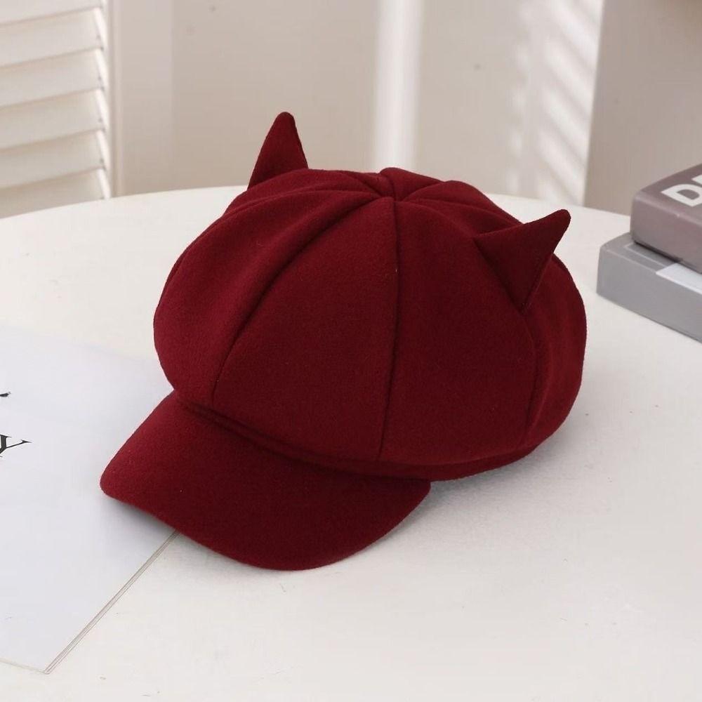 Adjustment Cat Ear Hat Cute Cat Ears Women Hat Retro British Beret Hat  Painter