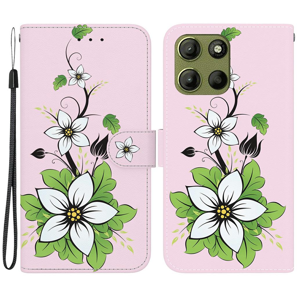 For Motorola Moto G15 4G Wallet Phone Case Anti-Drop Leather Flip Cover Pattern Printing