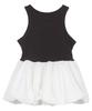 Kobe Lettuce Peplum Tank American Balloon Summer Size White Women's Top, Style, Sleeveless, Docking, Clothes, M, Black/Off [C7547]