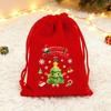 Red Christmas Drawstring Gift Bags Fabric Favor Pouches for Candy Apples Holiday Gift Bag Supplies for Classroom
