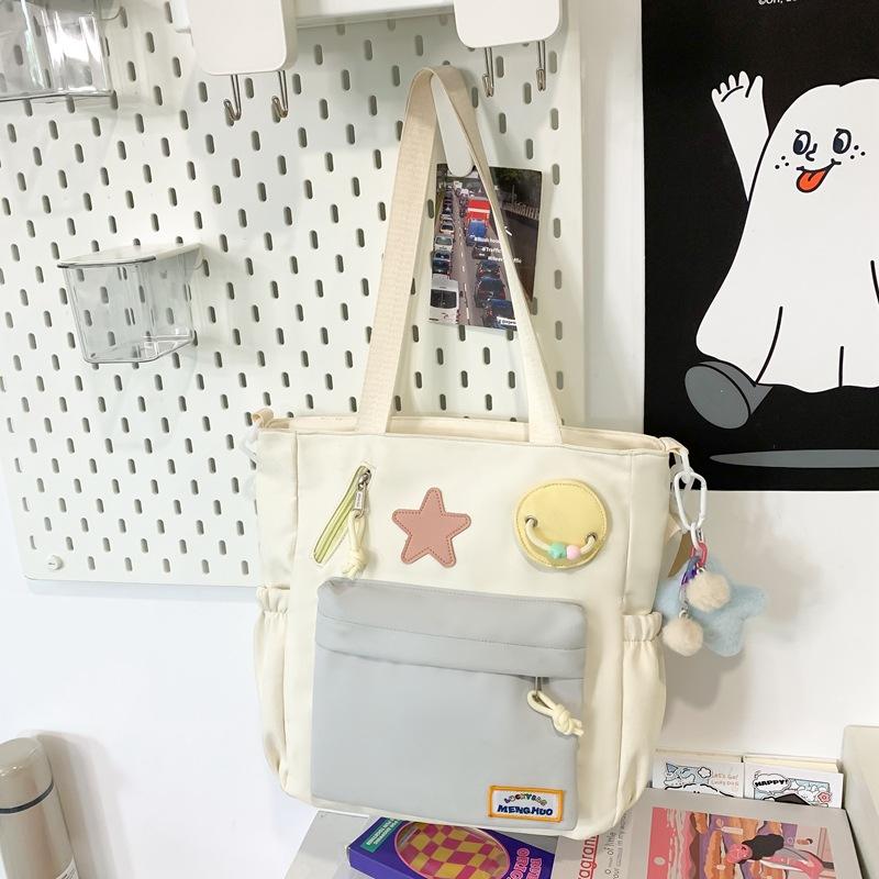 Japanese Tote Bag Fashionable Large Capacity Junior High School Students High School Students Carry Hand-held Tutoring Bags for Class