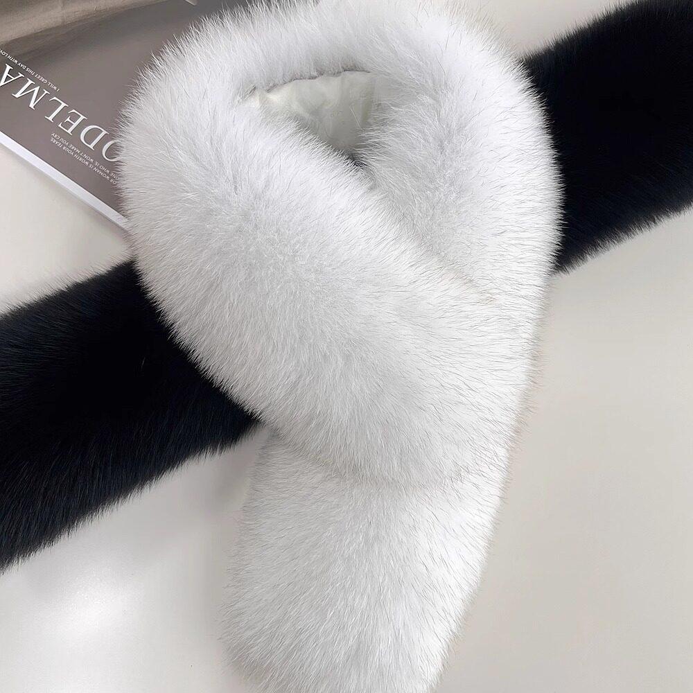 Fox Fur Square Scarf Winter New Ladies Real Warm Whole Fur Collar All-Match Solid Pattern