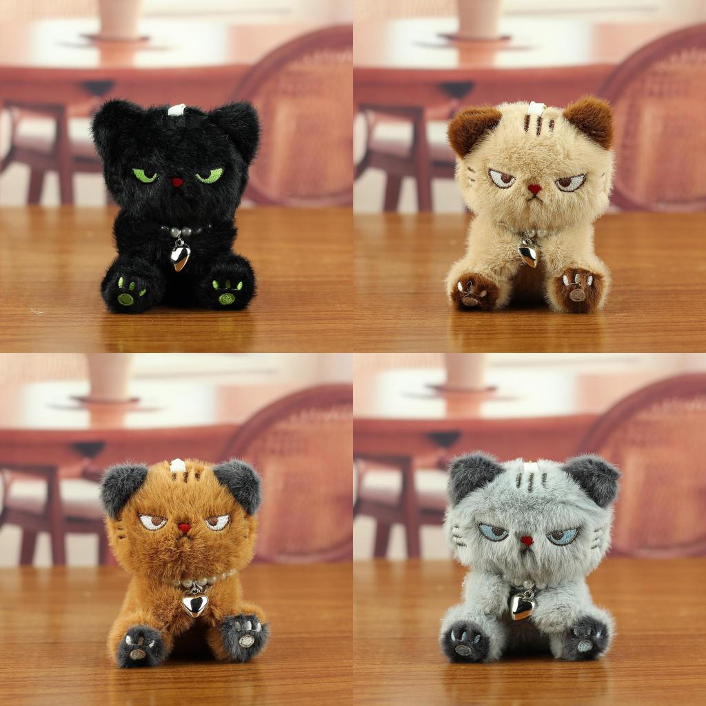 Cute Cat Plush Toy Keychain With Pp Cotton Filling For Bags And Keys