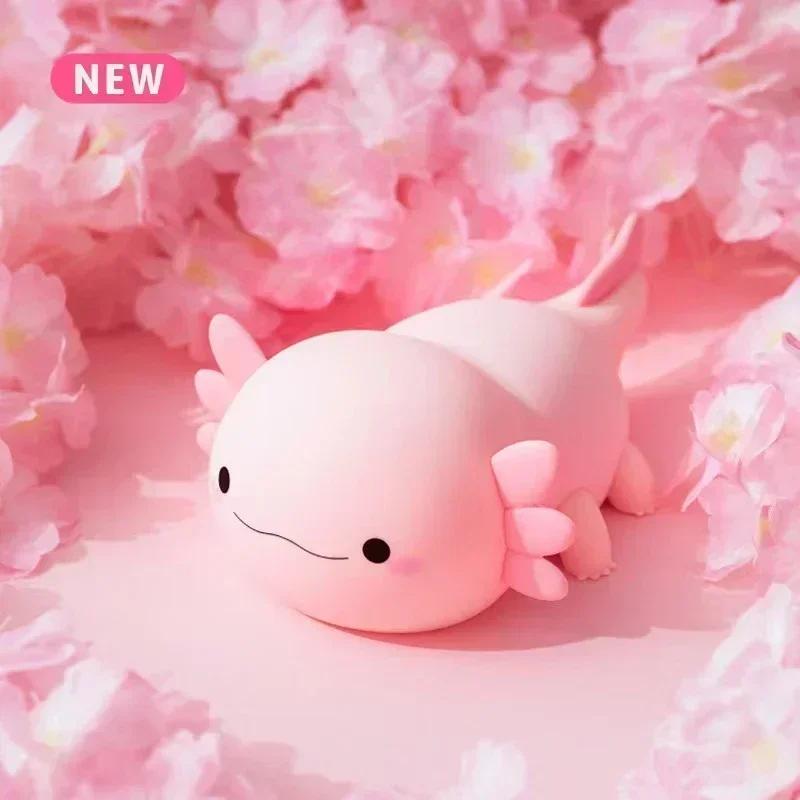 Axolotl Night Light Silicone Nursery Sleeping Touch Control Nightlights USB Rechargeable Table Lamp for Child