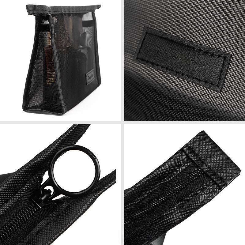 Trendy Transparent Mesh Cosmetic Storage Bag - Internet Celebrity Style