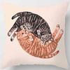 Kawaii Lazy Cat Throw Pillow Cover, Cute Cushion Case for Home Decor