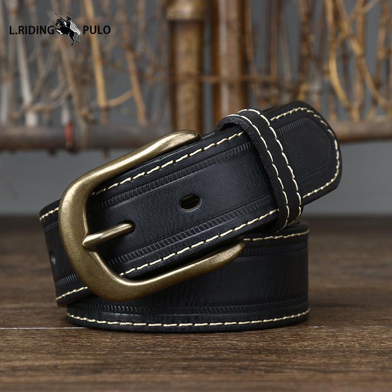 Handmade Vintage Distressed Frosted Leather Pin Buckle Men's Cowhide Belt Men's Casual Belt