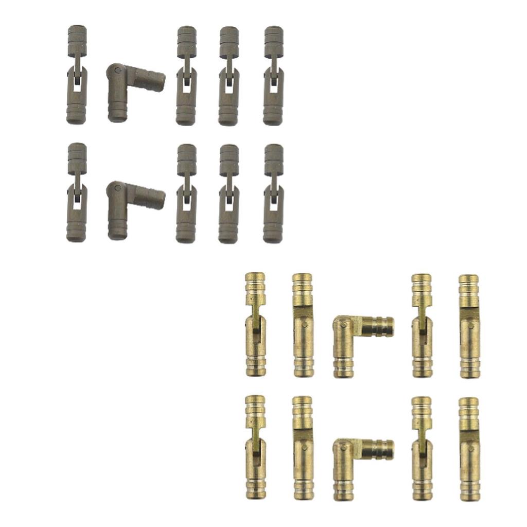 10 Pieces Invisible Brass Barrel Hinges Compact Versatile Brass Furniture Hinges for Jewelry Boxes Music Boxes Gift Box Hardware