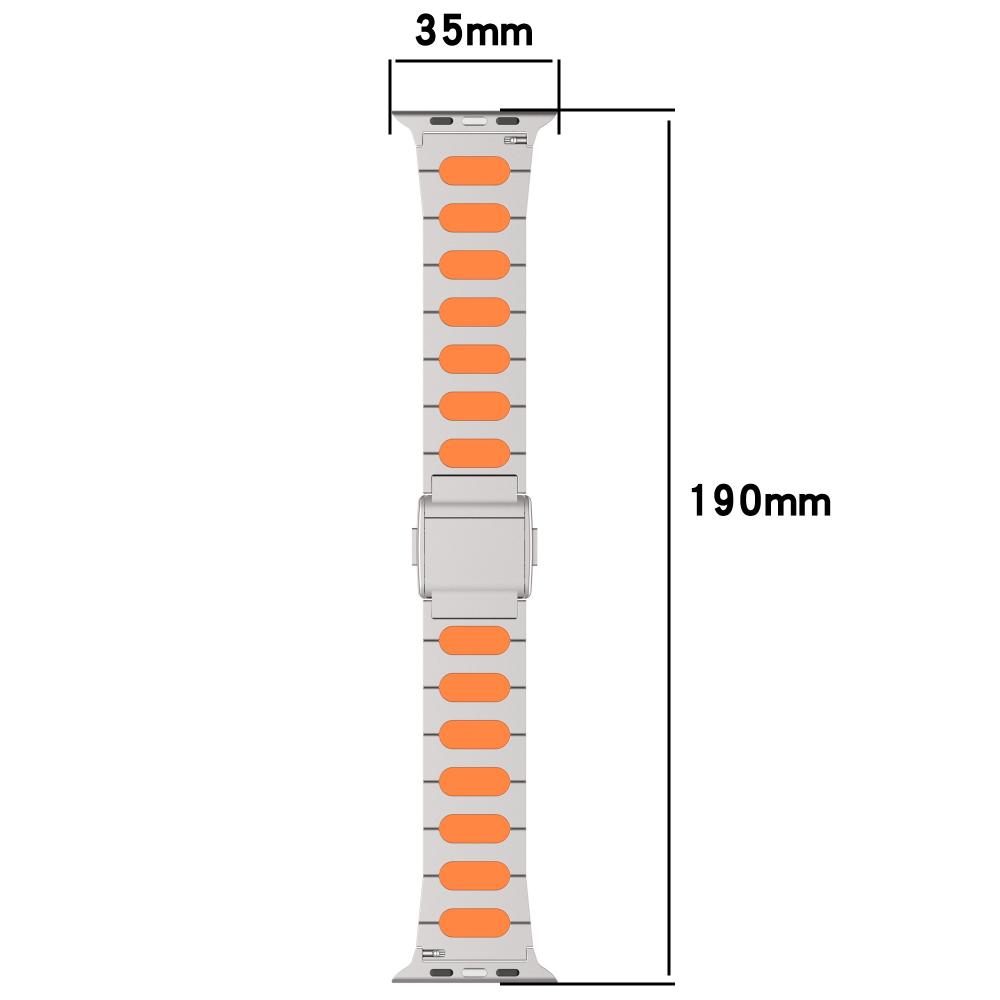 Magnetyczny Pasek ze Stopu z Paskiem ze Skóry Silikonowej dla Apple Watch Seria 12 11 10 SE1 2 3 /Ultra4 3 2 1 38/41/42/46/49 mm