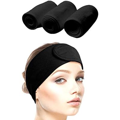 3PCS Washable Hair Makeup Headband Black Scratch Hairband Headband For Spa Yoga Sports Make Up Face Care