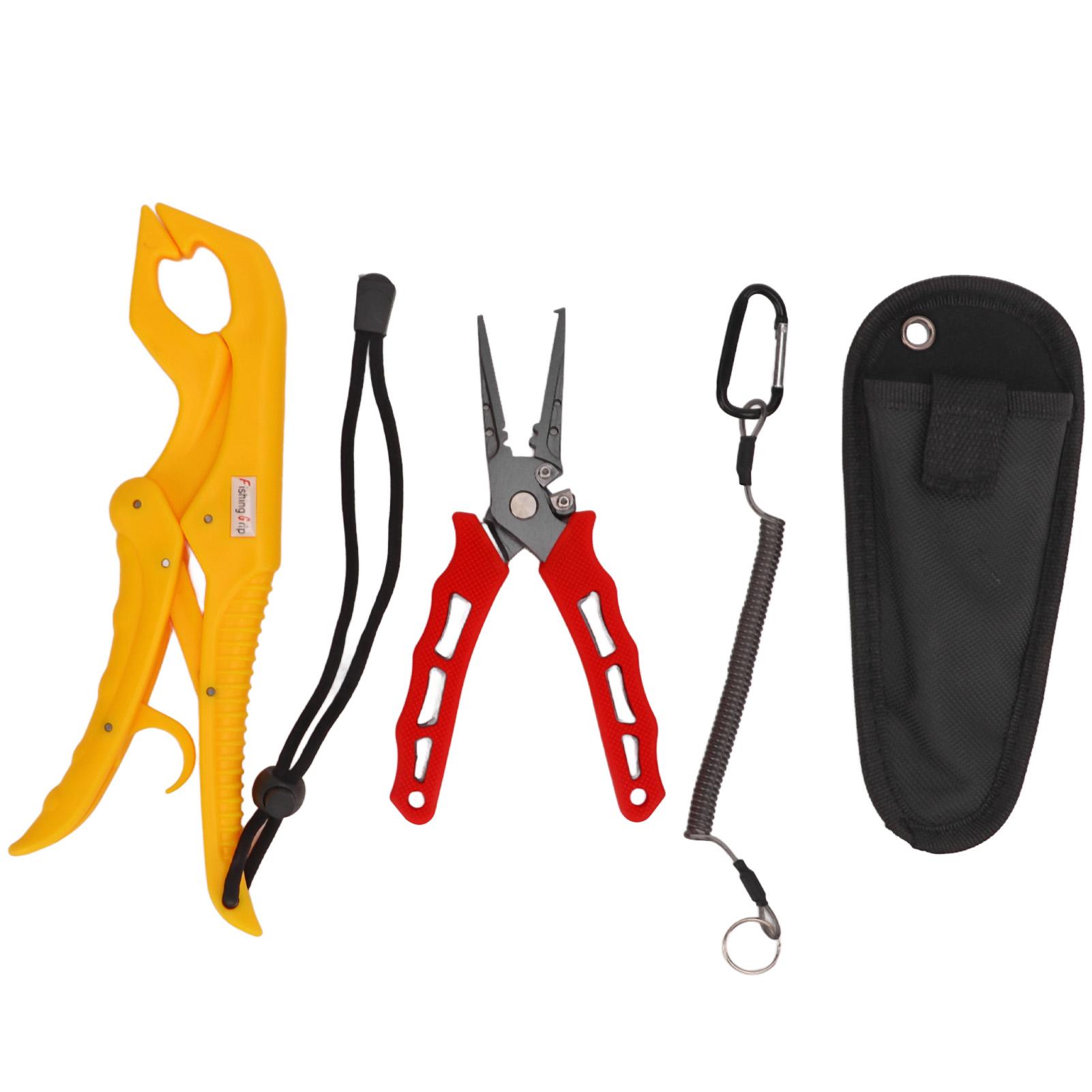 

Multifunction Fishing Pliers Fish Lip Gripper Fishing Assistant Tool Men Gifts for Ice Lake Fishing жовтий