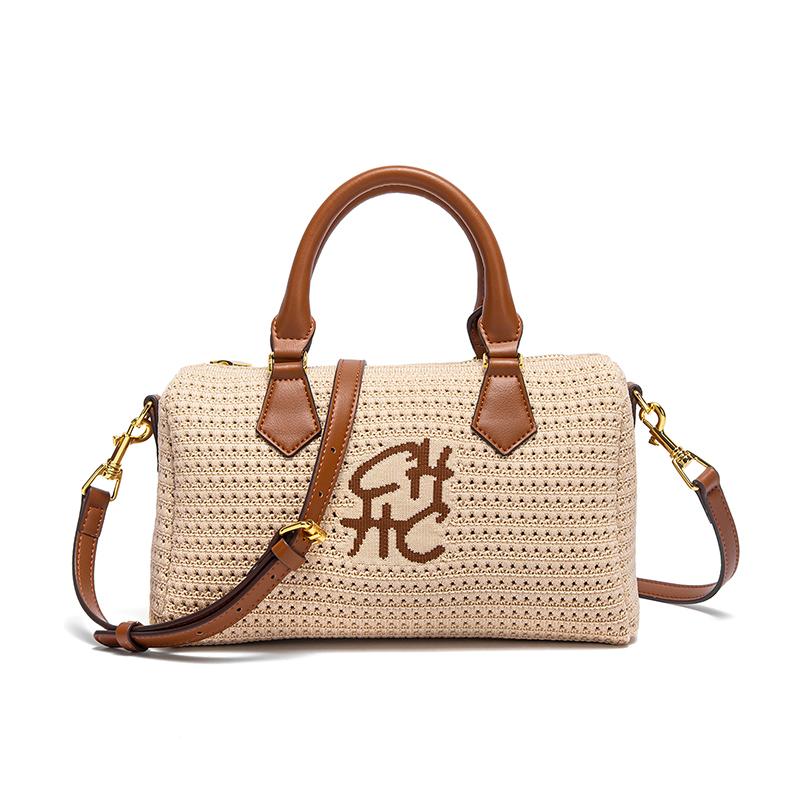 CHCH Women s Beach Bag 2026 New Simple Knitted Shoulder Bag for Vacation абрикосовый