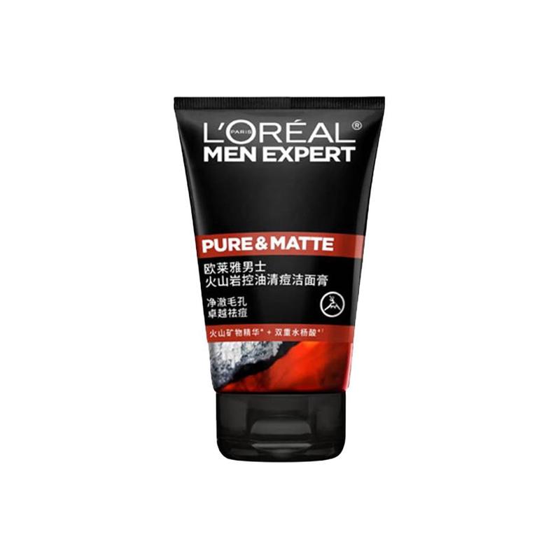 Loreal Paris Men s -controlling , anti- , Mens Oil Control Charcoal Anti-Blackhead Cleanser - Volcanic Rock Oil Control Acne Cleanser 100ml1 чёрный