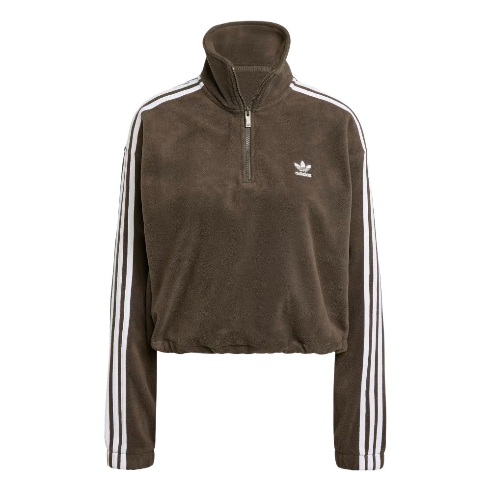 Adidas WMNS POLARF HALF ZIP Women Shadow Olive Polar Fleece 1/2 Zip Loose Sweatshirt IW3164 2XS