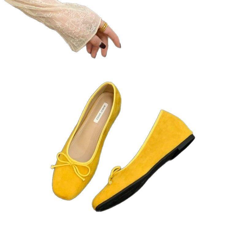 Inner height increase retro solid color single shoes women's shoes new spring and summer French fashion light mouth ballet gentle evening shoes