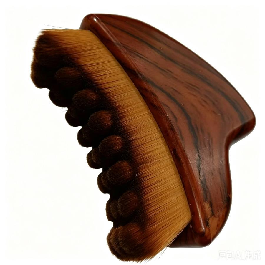 1PC Facial Massage Brush, Angled Handle Soft Bristles, Gentle Manual Scrubber for Daily Skincare, Smooth Contouring Tool
