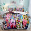 New Cartoon Cute Star Kirby Duvet Cover Merry Christmas Bedding Set Queen King Full Size for Holiday Bedroom Teens Women Gift
