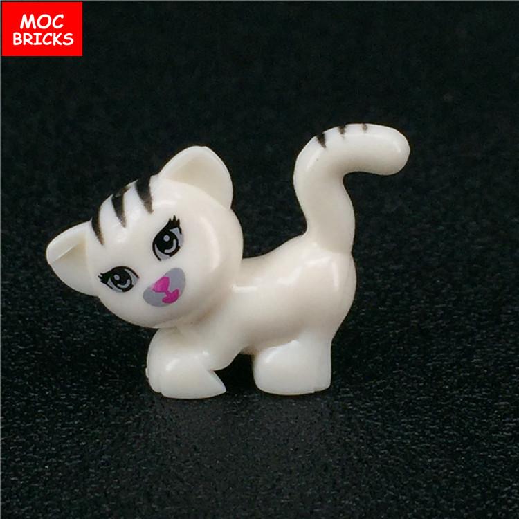 5pcs/lot MOC Bricks Animal White Black Little Small Cat 6175px1 Educational DIY Building Blocks Toys for children Xmas Gifts