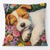 Animals On Vintage Sofa Cushion Cover Parrot Cockatoos  Pig Goose Chicken Dog Painting Art Print Pillow Case