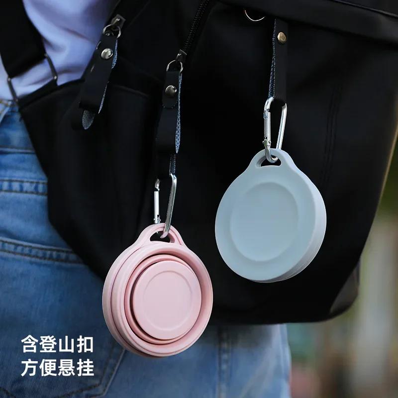 180 ml Klappbecher, Mini-Einziehbecher, Silikon, tragbare Teetasse, Outdoor-Reise-Kaffee-Teleskop-Trinkbecher mit Deckel