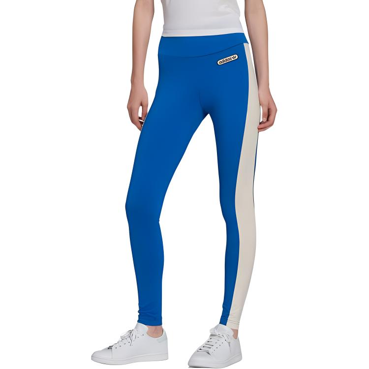 Adidas Originals Retro Luxury Leggings Color Block High Waist Slim Fit Leggings Women leggings Blue HL0025