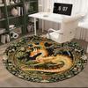 1pc Medieval Gothic Fantasy Dragon Round Carpet Painted Printed Circular Carpet, Home Door Mat, Outdoor Travel Protection Carpet