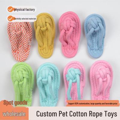 Pet Cotton Rope Slippers - Durable Dog Toy for Chewing and Teeth Cleaning