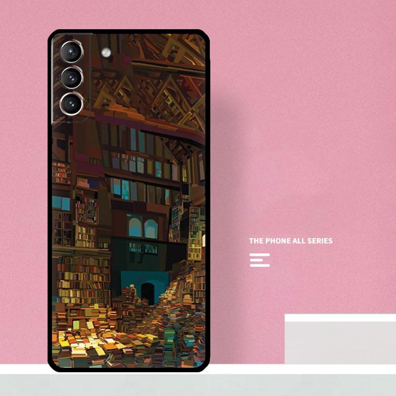 Library  Bookish Case For Samsung Galaxy S23 S22 Ultra Plus S8 S9 S10 Plus Note 10 20 S21 FE S20 FE Cover