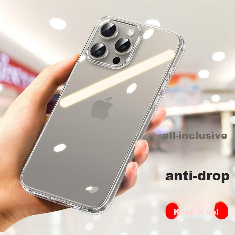 ESCASE IPhone 15 Pro Max Case, Transparent Ultra-Thin Shockproof TPU Soft, Simple And Stylish Trendy Design, Fully Transparent
