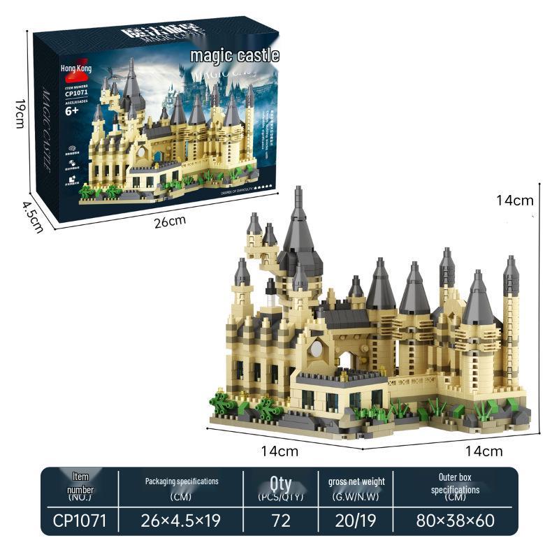 Large Hogwarts Magic Castle Building Blocks – High Difficulty Assembled Toy Architecture Series