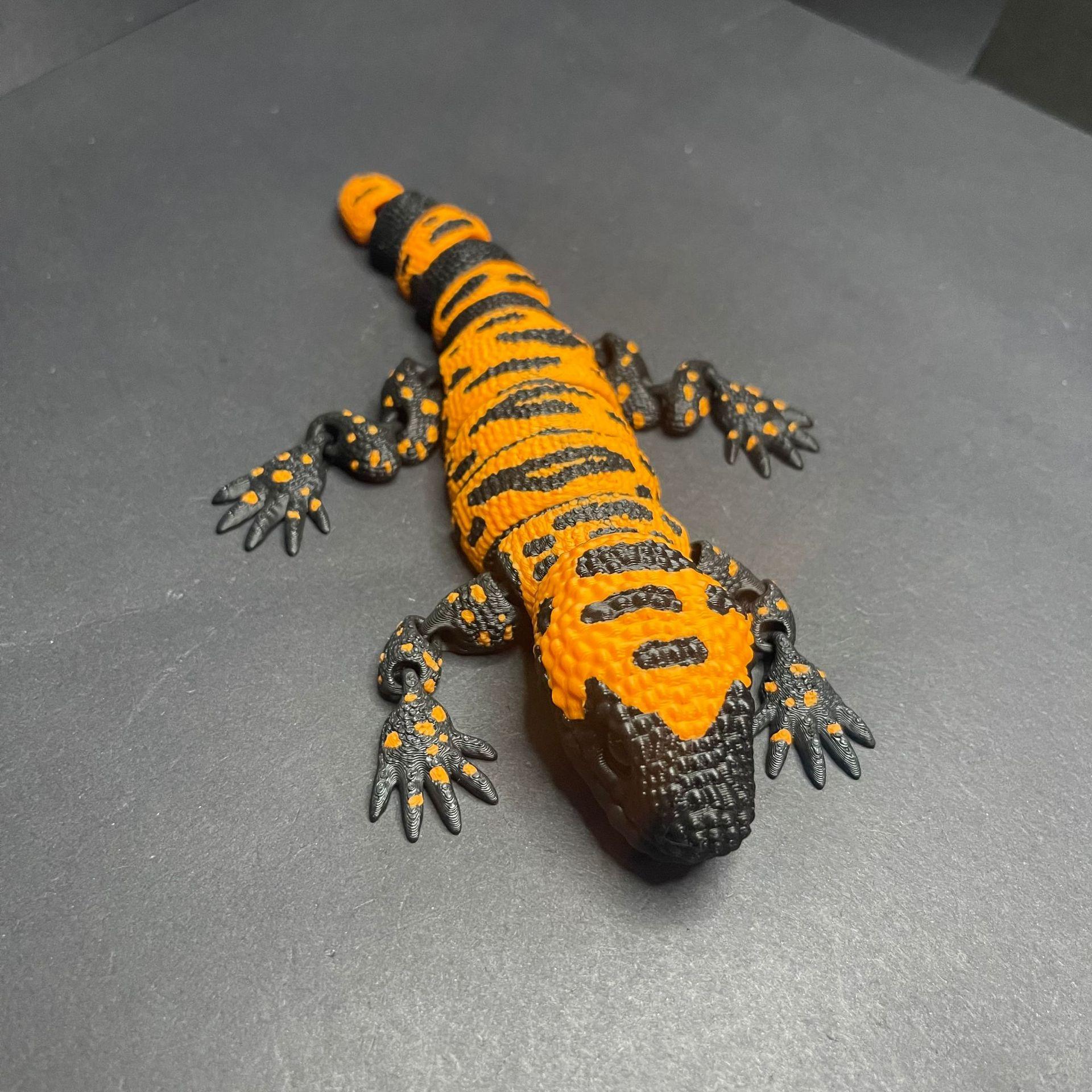 

3D Printing Simulation Lizard Toy Joints Movable Multi-colour Realistic Lizard Model Scene Decor Ornaments Kids Cognitive Toy оранжевый