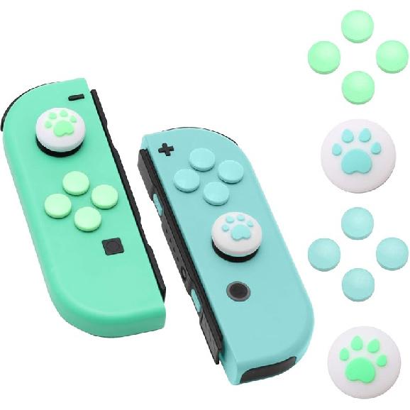 Paw Print Thumb Grip Caps for Nintendo Switch, Button Cap Set for Nintendo Switch Joy-con - Animal Crossing New Horizons Theme