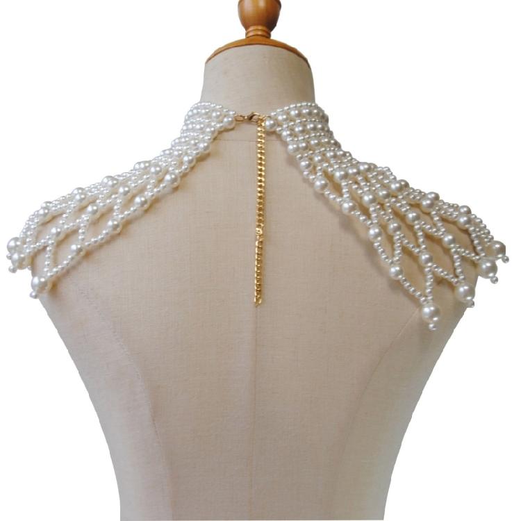 Elegant Faux Pearls Shoulder Necklace For Women Perfect For Pageants Proms Party Wedding Photo Props