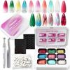 9-Color Gradient Gel Set, 100 Sponges, Graphing Pen, French Tool, Home Shop Dual Use, Spring/Autumn/Winter Series Gel Nail Set, 1 Pack