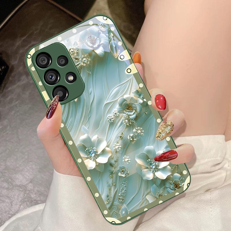 Pudełko Różowe Kwiaty Etui na Telefon ze Szkła Hartowanego dla Samsunga Galaxy S10 4G S20 11E 30 S21 22 S24 Fe Pro S23 S25 Ultra 5G S9