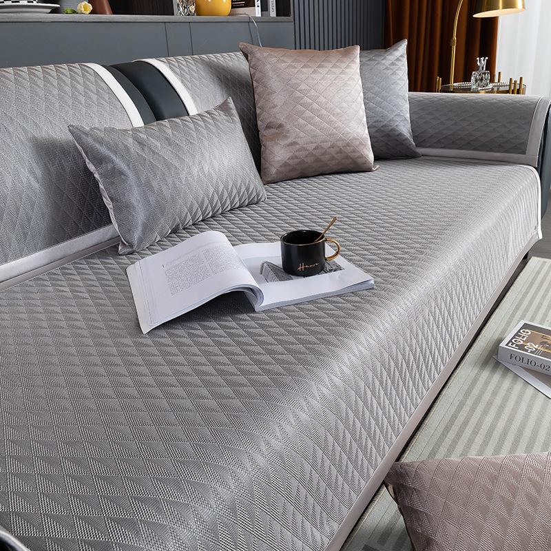 Summer Summer Mat Sofa Cushion Light Luxury and Simplicity Modern Leather Sofa of Solid Wood Full Covered Cloth