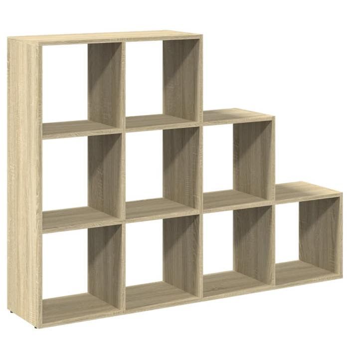 VidaXL Étagère séparatrice de pièce 3 niveaux chêne sonoma, étagère, étagère à livres, étagère de rangement, bibliothèque, 857978