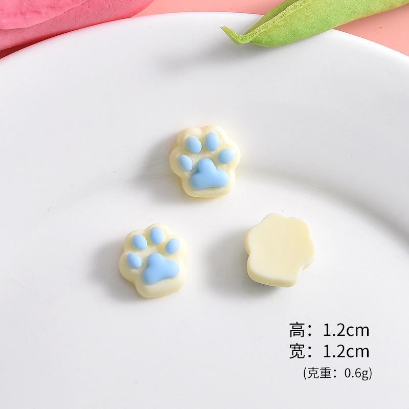 10Pcs Cartoon Cat Claw Flat Bottom Resin Accessories DIY Materials Phone Case Accessories Hair Clip Materials Bead Decorat