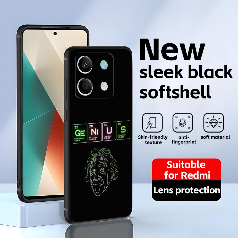 

Chemistry Periodic Table Science Phone Case For Redmi Note 14 13 12 11 Pro Plus S 5G 14C A3 Soft Black Phone Cover Redmi Note 12S