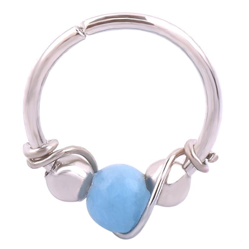 Stainless Steel Nose Ring Turquoise Nostril Hoop Nose Earrings Piercing Jewelry