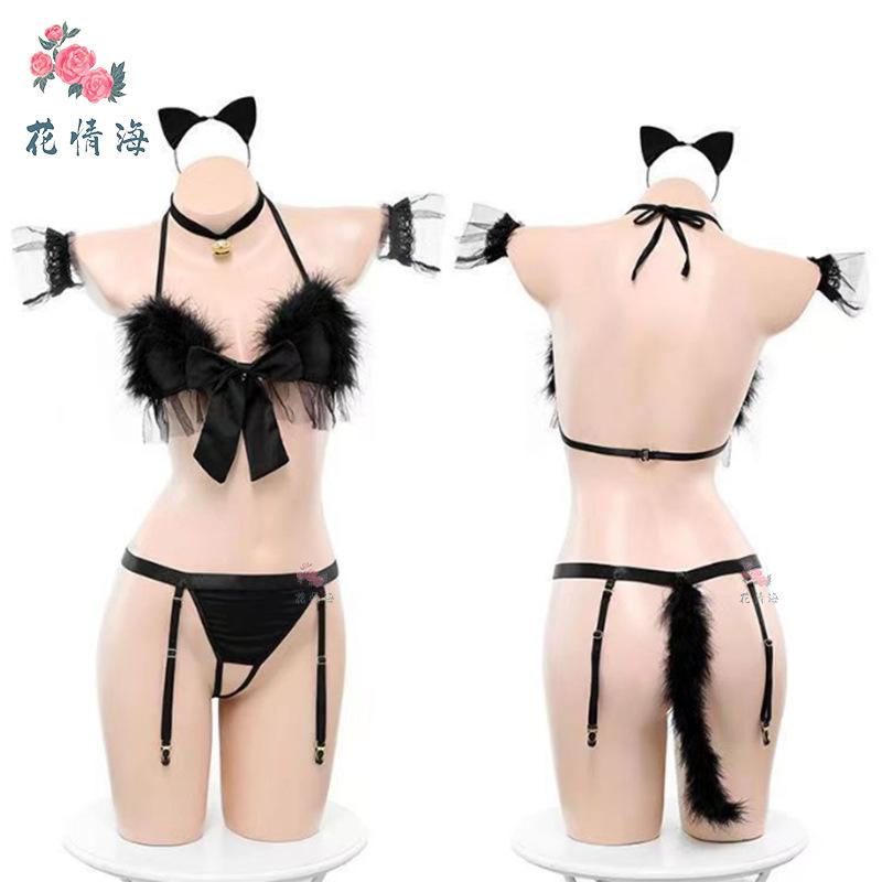 Sexy lingerie sexy erotic girl seduction three-point cute crotch cosplay